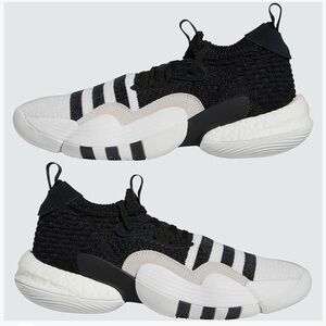 Adidas TRAE YOUNG 2J Unisex Big Kids Black and White basketball shoes